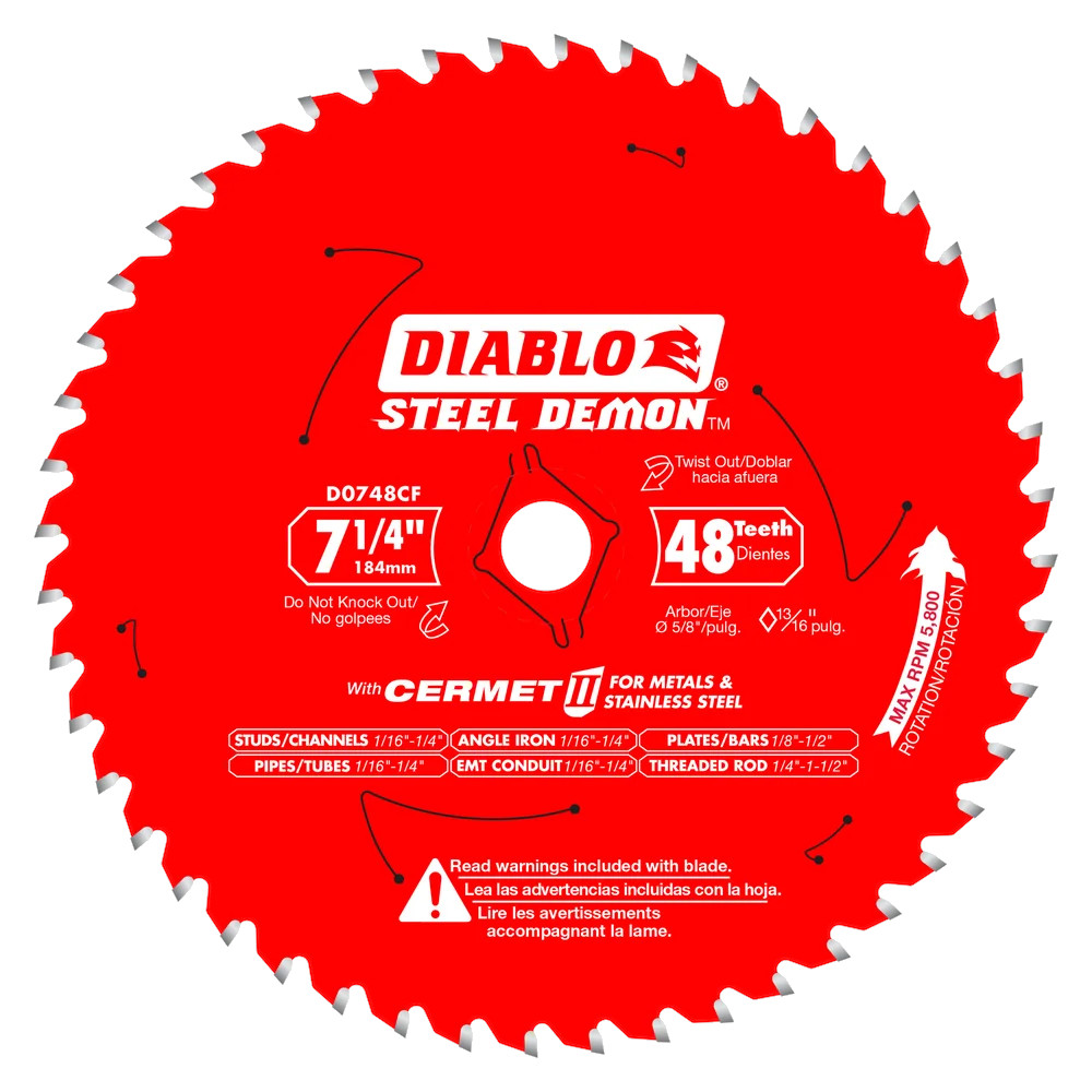 Metal circular saw blade, Diablo, 7-1/4&quot;, 48 teeth (5un/pck)