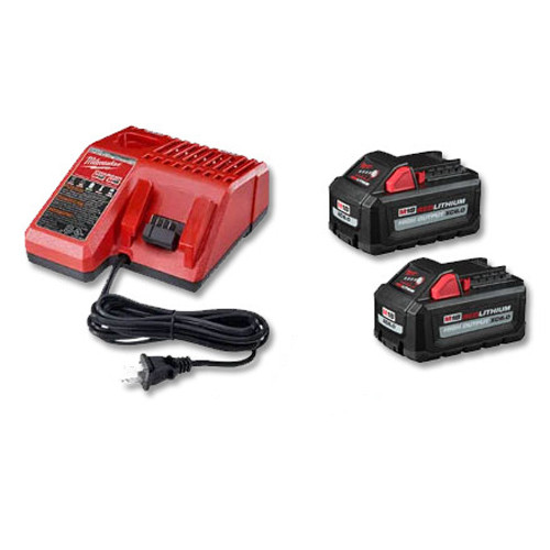 Ensemble 2 batteries and chargeur Milwaukee, 48-59-1862SC, M18 Redlithium High Outpout XC60, Li-Ion 18V 6Ah