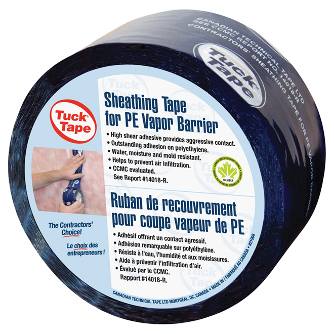 Ruban adhésif de recouvrement pour pare-vapeur, Tuck Tape, 2-3/8&quot; x 180.45', Bleu (20un/bte)