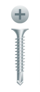 Drywall screw self-drilling, Grabber, #10-16 x 4&quot;, Bugle head, Phillips #2, Tek 3, Zinc (1M/bx-48bx/skd)