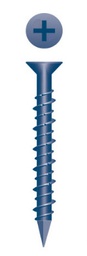 [BULCFQ3146B-0.6] Concrete screw, Bullseye, 1/4'' x 6'', Flat head Quad #3, Blue coating (0.6M/bx-48bx/skd)