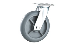 [COLPRC8PS600] Roue 8'' avec plaque, Perfoma Rubber, Pivotant, 600lbs (Chariot à cloison sèche)